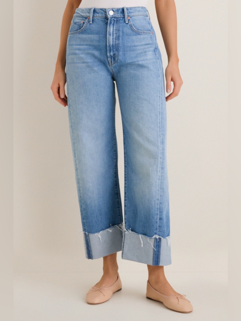 Mother Denim Half-Pipe Ankle Cuff Fray Jeans / size 26 - NWT